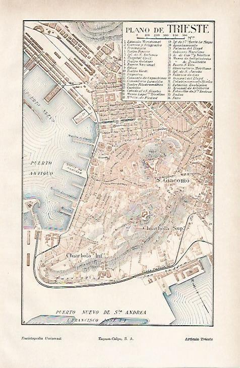 LAMINA ESPASA 865: Plano de  Trieste Italia