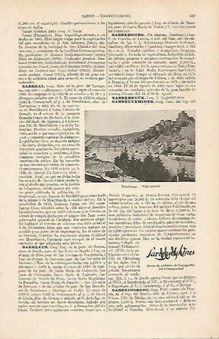 LAMINA ESPASA 19552: Vista de Sarrebourg Alemania