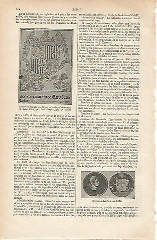 LAMINA ESPASA 19874: Escudo de España y de las Cortes de Cadiz