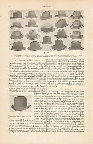 LAMINA ESPASA 7520: Tipos de sombrero para caballeros
