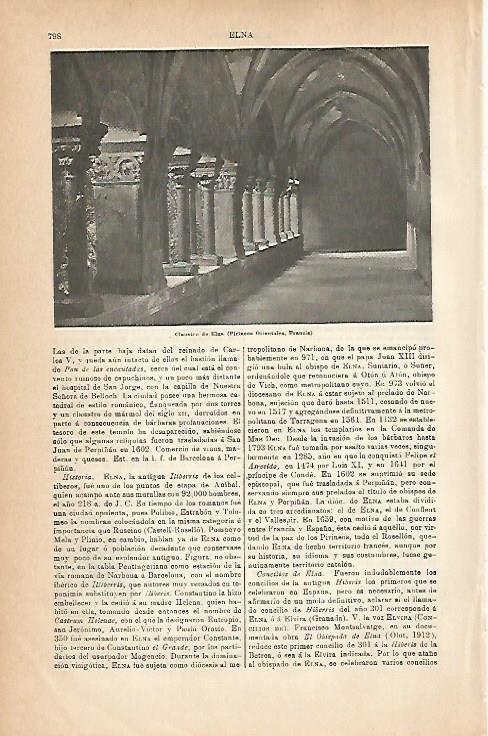 LAMINA ESPASA 6866: Claustro de Elna Francia