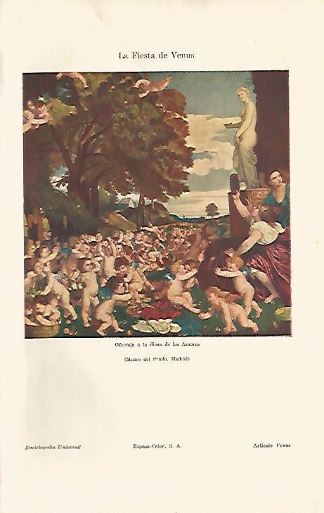 LAMINA ESPASA 6047: La Fiesta de Venus por Tiziano