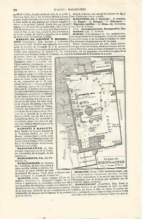 LAMINA ESPASA 21569: Plano de Haram ech-Cherif Jerusalen