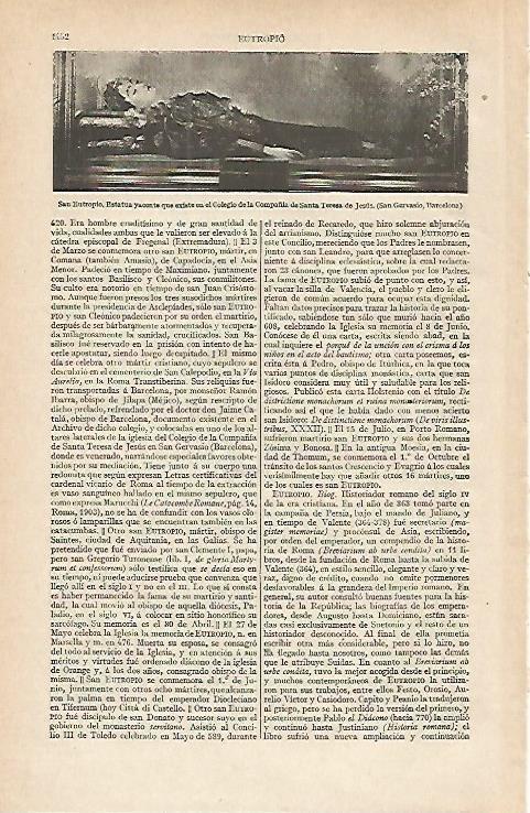 LAMINA ESPASA 16450: San Eutropio en las Teresianas de Barcelona