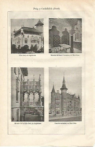 LAMINA ESPASA 20611: Villa Gari Hotel Terminus y Casa de Vecindad de Puig i Cadafalch