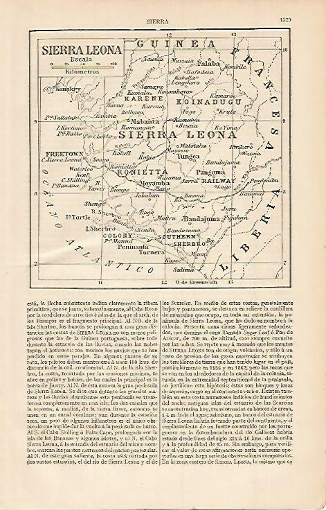 LAMINA ESPASA 695: Mapa de Sierra Leona
