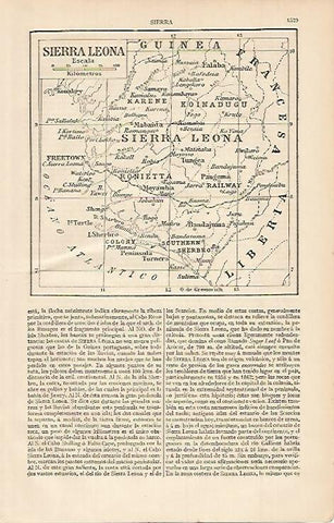 LAMINA ESPASA 695: Mapa de Sierra Leona
