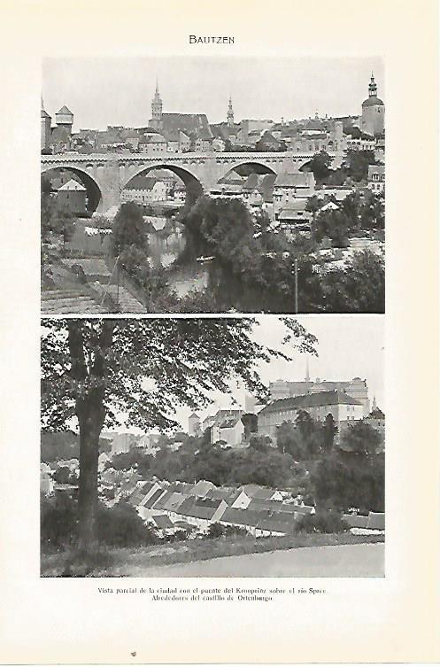 LAMINA SALVAT 80519: Puente de Bautzen y Castillo de Ortenburg