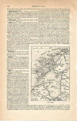 LAMINA ESPASA 6646: Mapa del Golfo de Riga Letonia