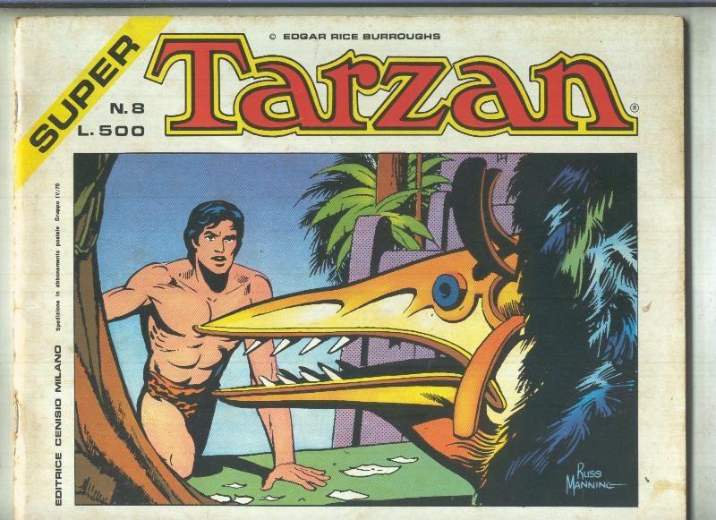 Super Tarzan tiras diarias de Russ Manning numero 08 (numerado 1 en interior cubierta)