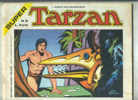 Super Tarzan tiras diarias de Russ Manning numero 08 (numerado 1 en interior cubierta)