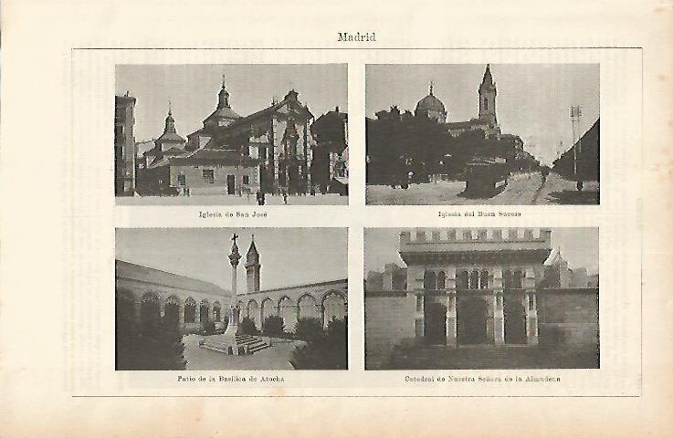LAMINA ESPASA 1719: Edificios religiosos de Madrid