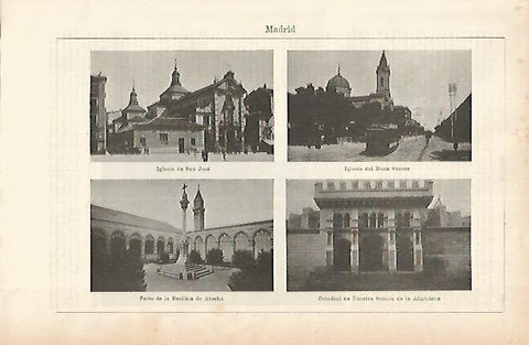 LAMINA ESPASA 1719: Edificios religiosos de Madrid