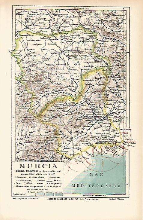 LAMINA ESPASA 11530: Mapa de Murcia