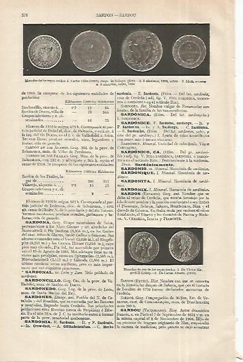 LAMINA ESPASA 12367: Monedas de los reyes sardos