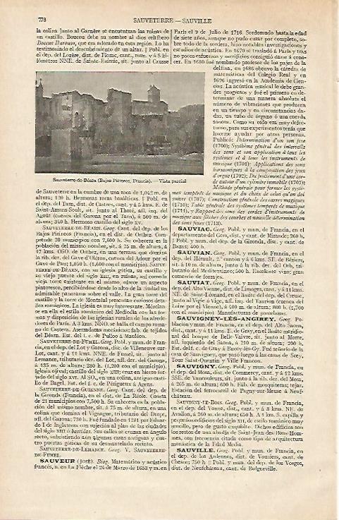 LAMINA ESPASA 12416: Vista de Sauveterre-de-Bearn Francia