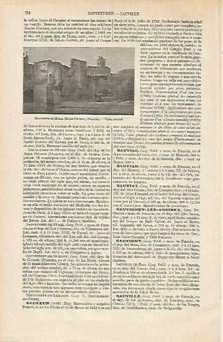 LAMINA ESPASA 12416: Vista de Sauveterre-de-Bearn Francia