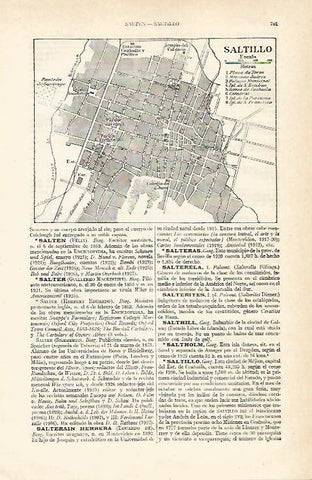 LAMINA ESPASA 14059: Plano de Saltillo Mejico