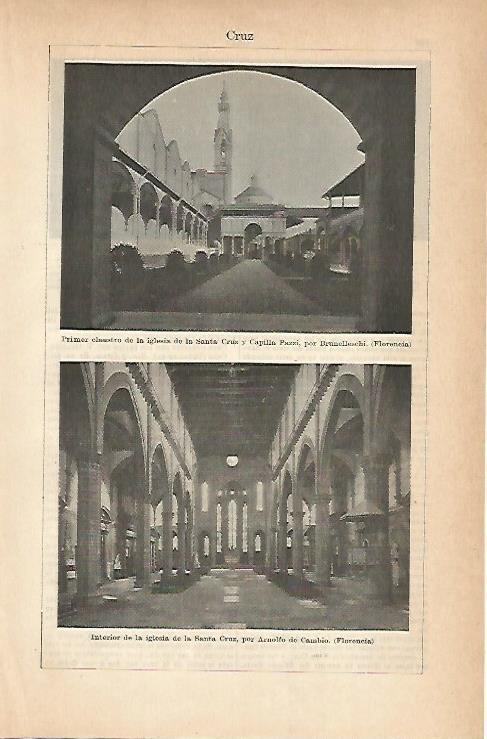 LAMINA ESPASA 14279: Iglesia de la Santa Cruz en Florencia