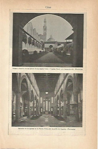 LAMINA ESPASA 14279: Iglesia de la Santa Cruz en Florencia