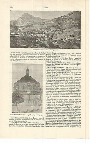 LAMINA ESPASA 17206: Vista e iglesia de Saint Michel d Entraigues