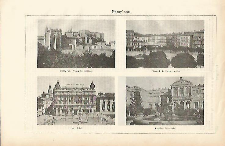 LAMINA ESPASA 1464: Vistas de Pamplona
