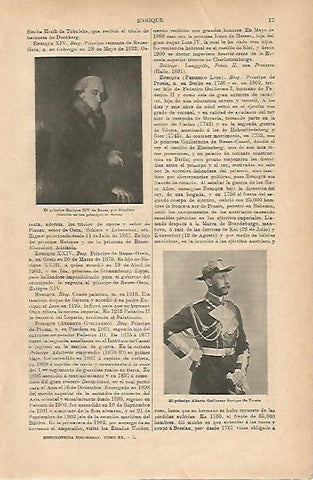 LAMINA ESPASA 18769: Enrique XIV de Reuss y el principe Alberto de Prusia