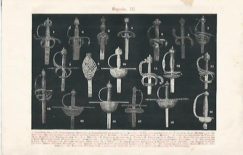 LAMINA ESPASA 18998: Tipos de espada españolas y alemana