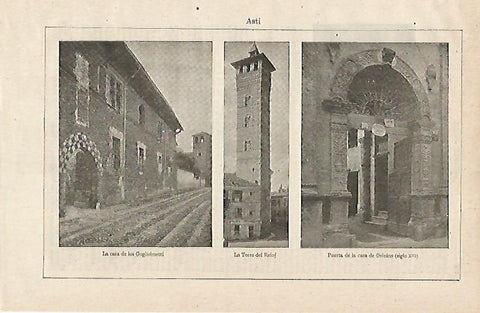 LAMINA ESPASA 12916: Vistas de Asti Italia