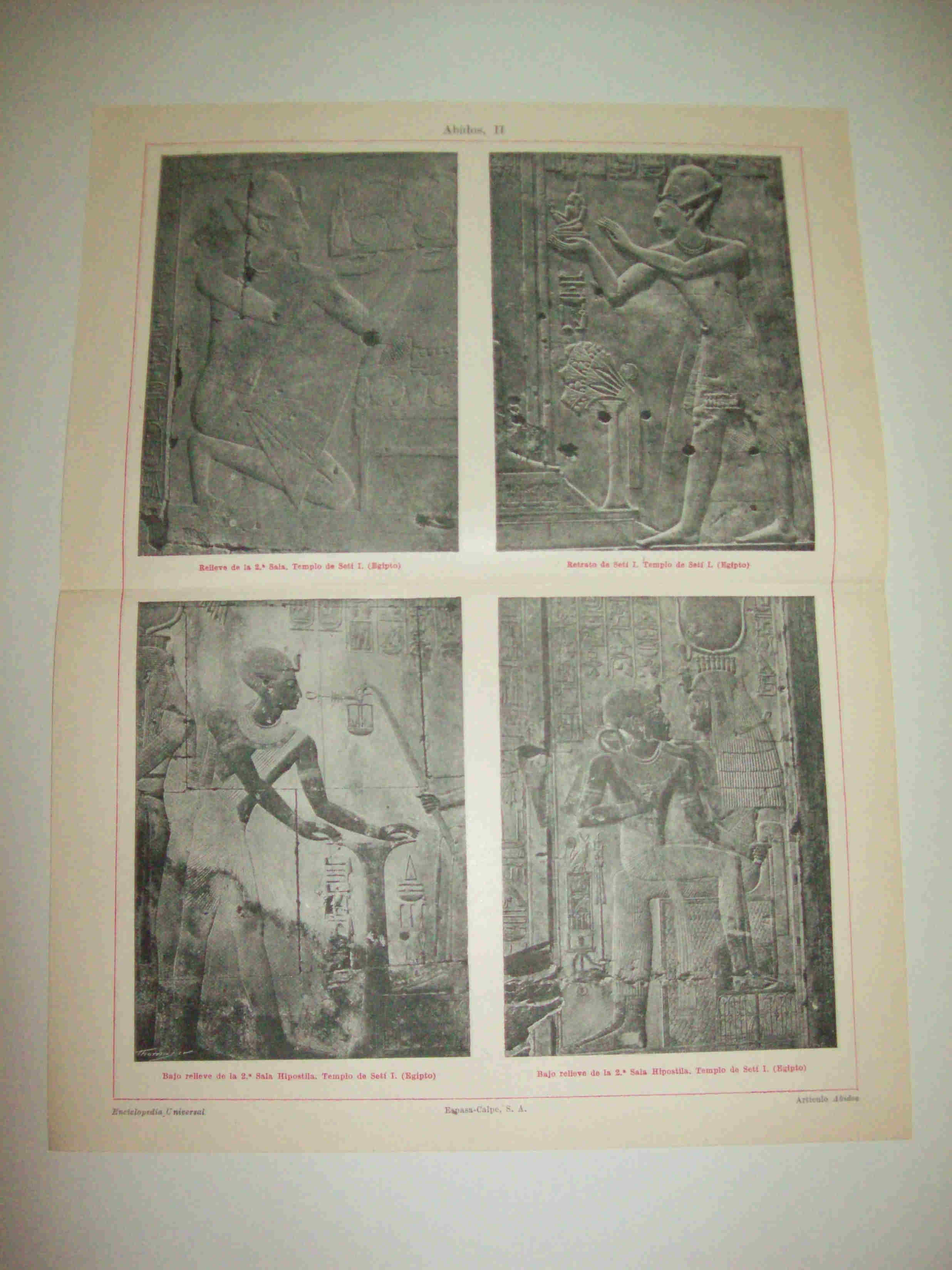 LAMINA ESPASA 13156: Relieves en el Templo de Seti I en Abidos Egipto