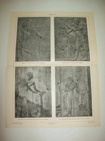 LAMINA ESPASA 13156: Relieves en el Templo de Seti I en Abidos Egipto