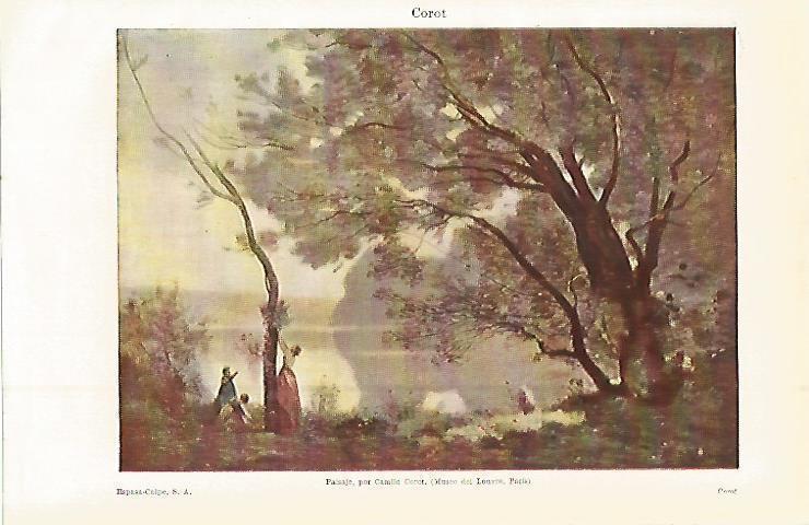 LAMINA ESPASA 15027: Paisaje por Corot