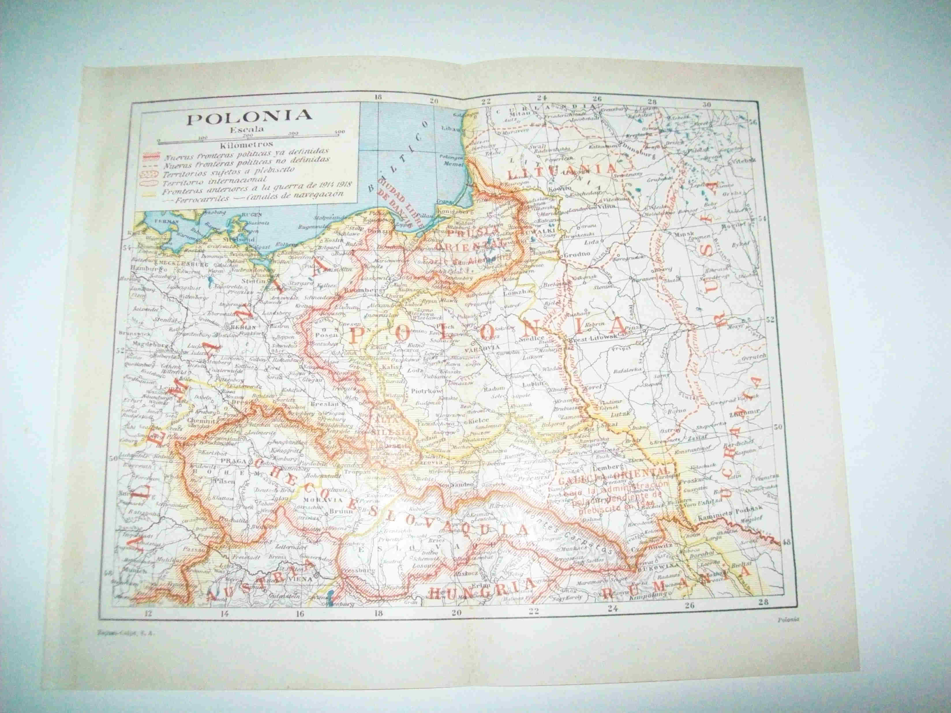 LAMINA ESPASA 15176: Mapa de Polonia