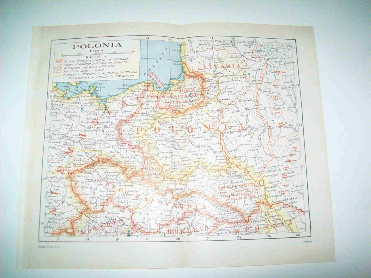 LAMINA ESPASA 15176: Mapa de Polonia