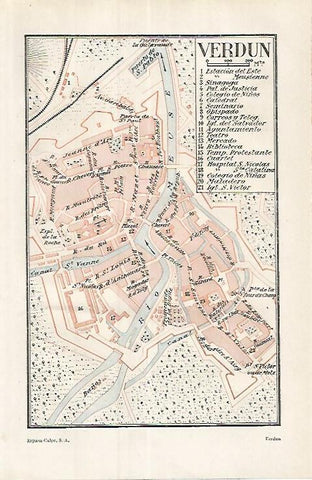 LAMINA ESPASA 17556: Plano de Verdun Francia