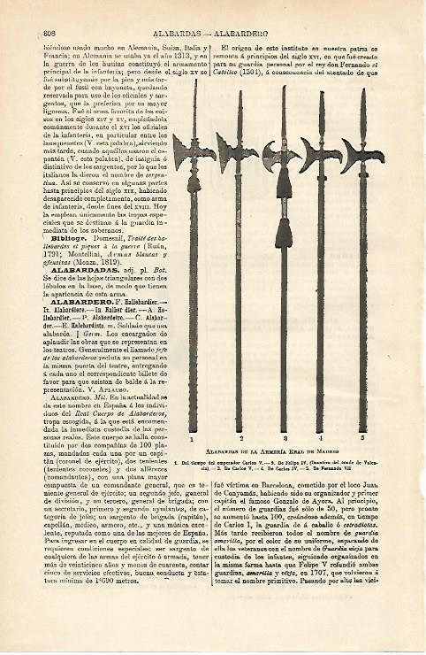 LAMINA ESPASA 12725: Alabardas de la Real Armeria de Madrid