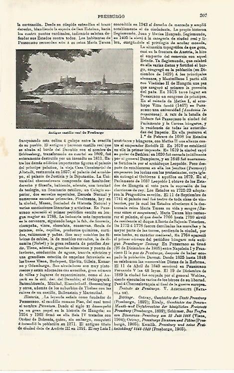 LAMINA ESPASA 16746: Castillo de Presburgo Eslovaquia