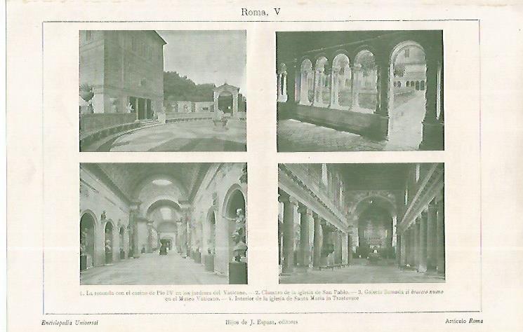 LAMINA ESPASA 19189: Interiores de edificios de Roma
