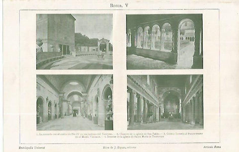 LAMINA ESPASA 19189: Interiores de edificios de Roma