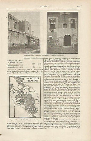 LAMINA DE ESPASA 316: Vistas de Vilassar Barcelona