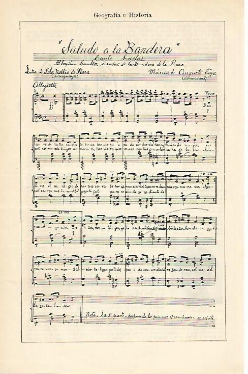 LAMINA DE ESPASA 319: Partitura de Saludo a la Bandera