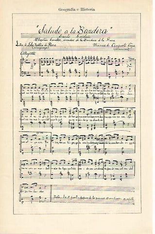 LAMINA DE ESPASA 319: Partitura de Saludo a la Bandera