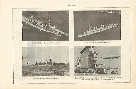 LAMINA DE ESPASA 370: Barcos de la Marina de Estados Unidos