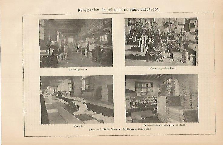 LAMINA DE ESPASA 399: Fabricacion de rollos para piano mecanico
