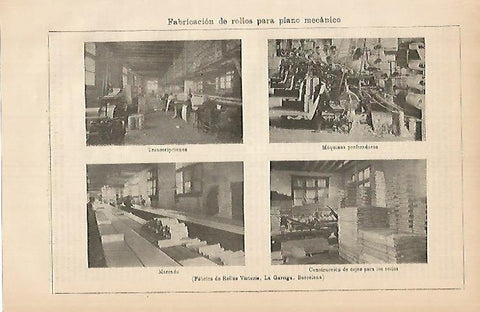 LAMINA DE ESPASA 399: Fabricacion de rollos para piano mecanico
