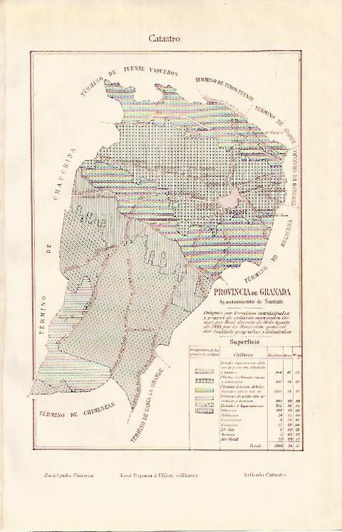 LAMINA ESPASA 3006: Mapa del catastro de la provincia de Granada
