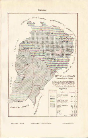 LAMINA ESPASA 3006: Mapa del catastro de la provincia de Granada