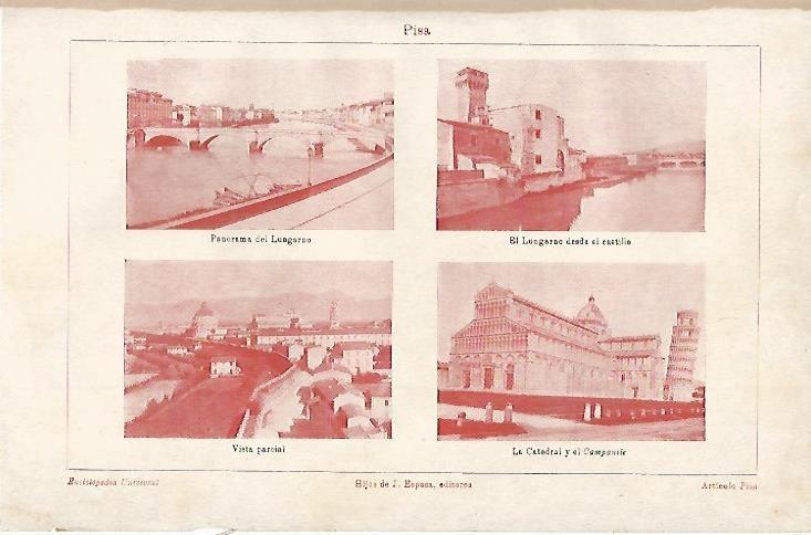 LAMINA ESPASA 3237: Vistas parciales de Pisa Italia