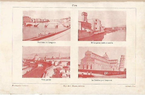 LAMINA ESPASA 3237: Vistas parciales de Pisa Italia