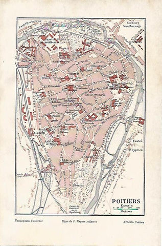 LAMINA ESPASA 3331: Plano de Poitiers Francia
